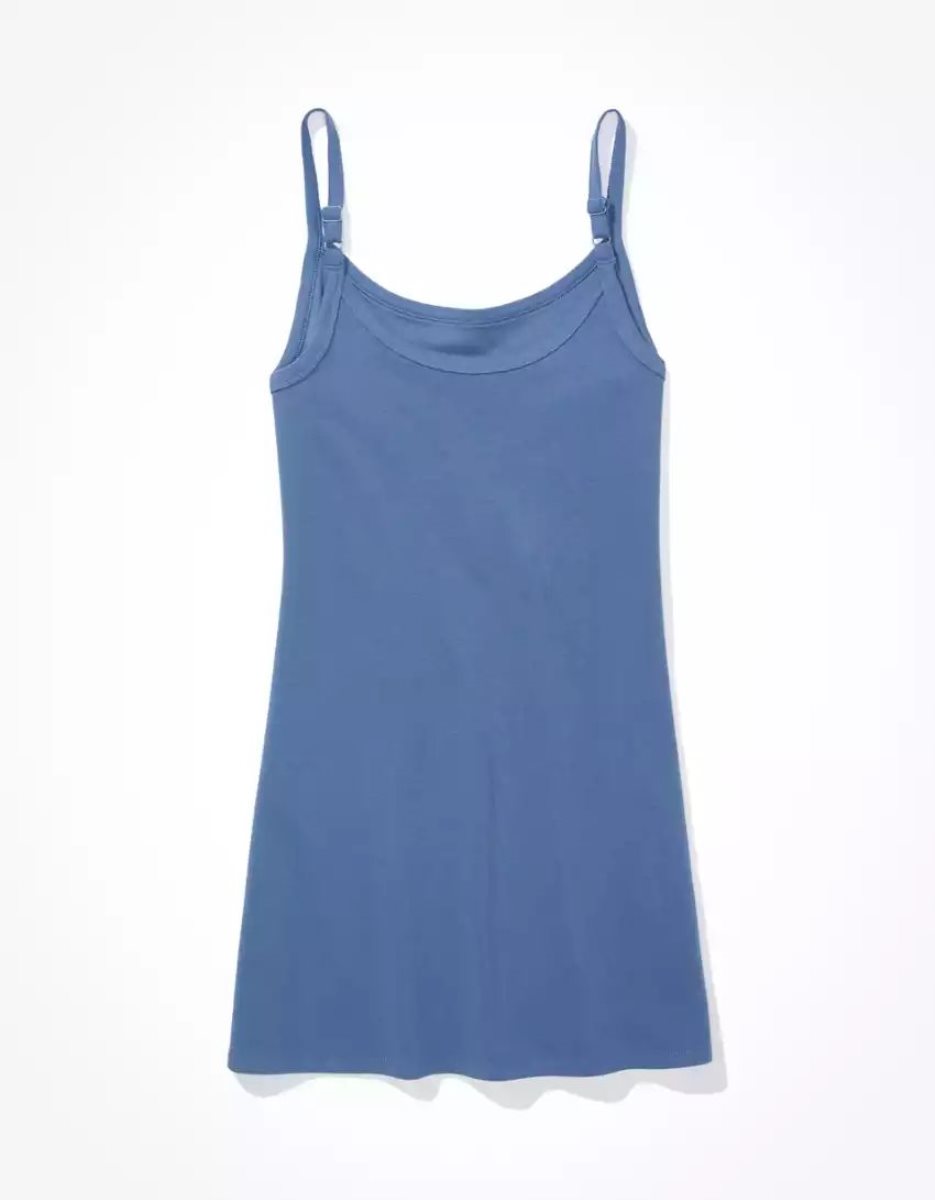 Mini Robe American Eagle AE Knit Cami Bleu Femme | XMB-03622465